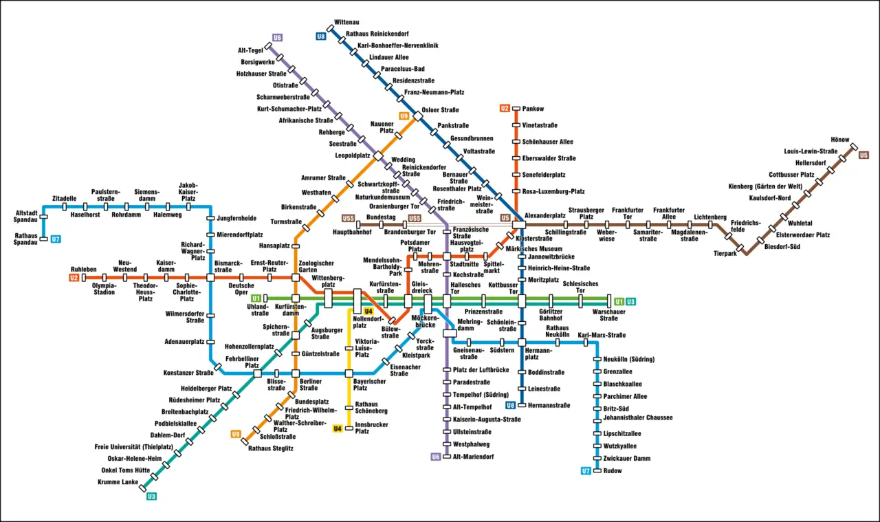 Plan de métro de la ville de Berlin