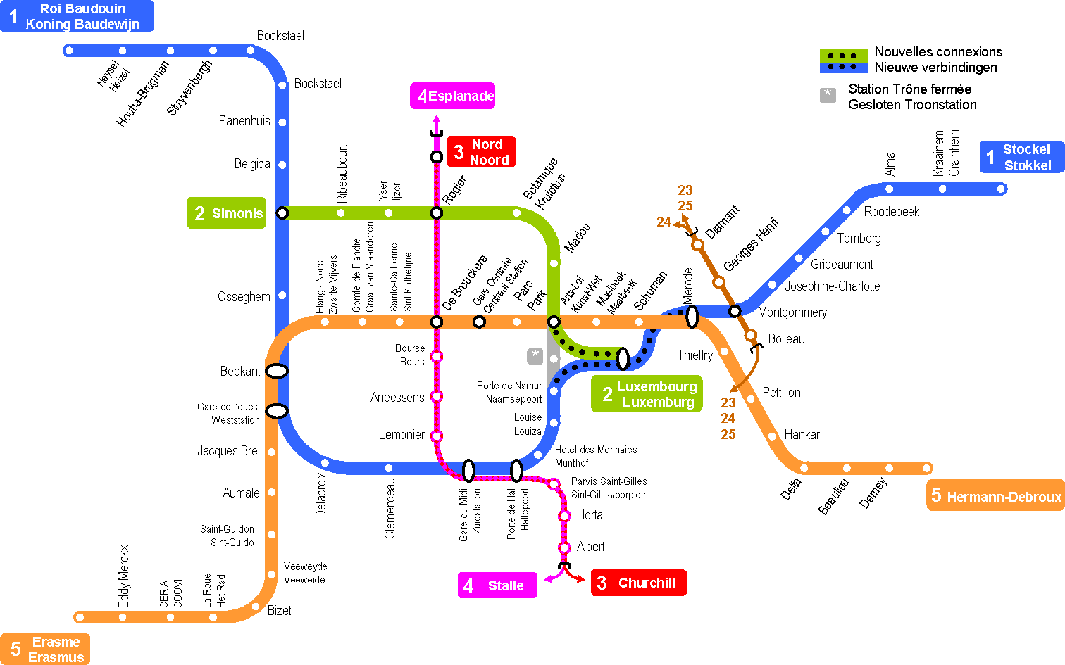 Plan du metro de Bruxelles