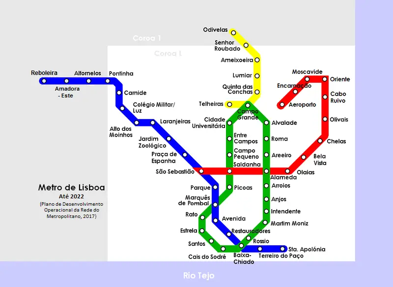 Plan du metro de Lisbonne
