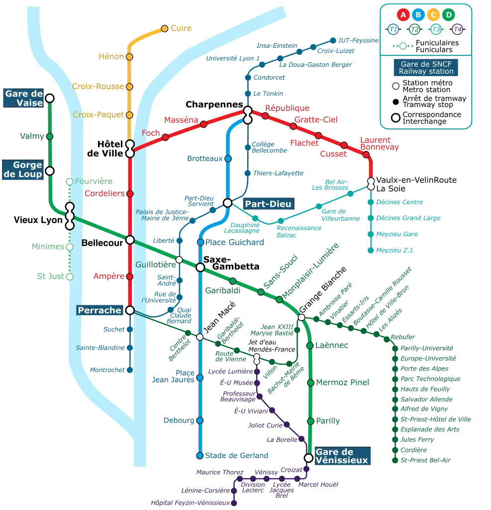 Plan du metro de Lyon