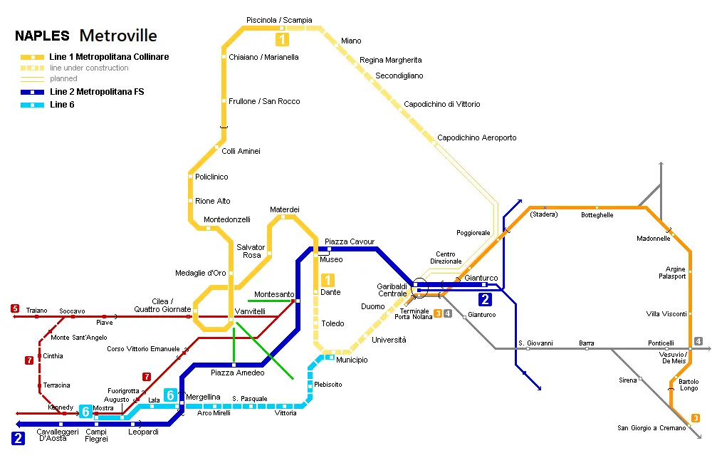 Plan du metro de Naples