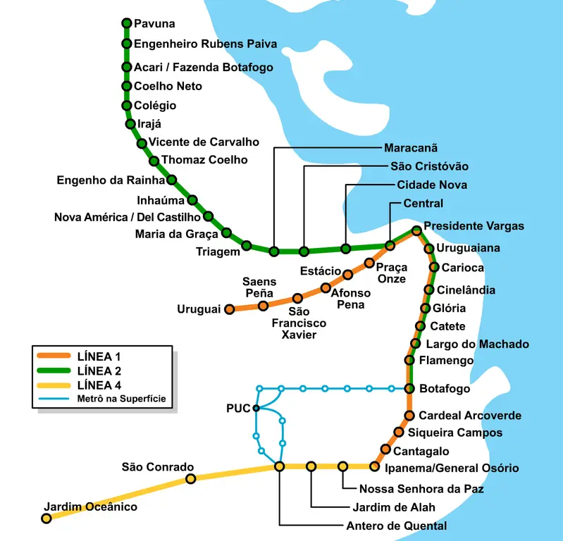 Plan du metro de Rio